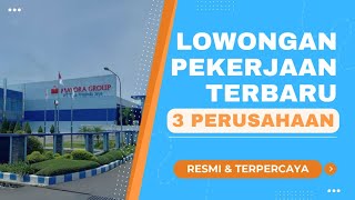 Lowongan Kerja 3 Perusahaan Terbaru  NOVEMBER 2024 [upl. by Prud]