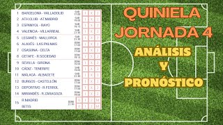 QUINIELA JORNADA 4  ANÁLISIS Y PRONÓSTICO  7 DOBLES REDUCIDOS [upl. by Eadahc]