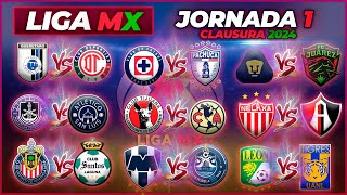 FECHAS HORARIOS Y CANALES PARA LA JORNADA 1 DE LA LIGA MX CLAUSURA 2024 [upl. by Adlesirg173]