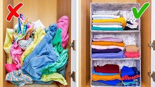 23 Smart Ways to Store Your Things  Clothes Folding Hacks And Organizing Ideas For Your Home [upl. by Anilos189]