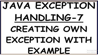 CREATING OWN EXCEPTION CLASS IN JAVA  USER DEFINED EXCEPTION IN JAVA [upl. by Meredithe]