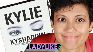 Women Try Kylie Jenners Eyeshadow • Ladylike [upl. by Serdna869]