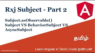 29 Rxjs Subject  Part 2  Learn Angular in Tamil  Code Nanban [upl. by Shelba]