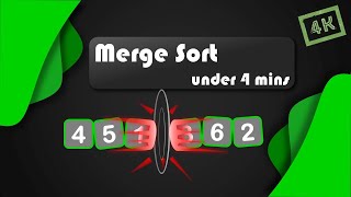 Merge Sort under 4 mins  Visualization with animation  Coddict [upl. by Zipporah681]