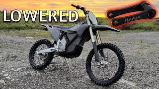 How To Lower a Stark Varg Dirt Bike Ebike  Kouba Lowering Link Install [upl. by Olympia]