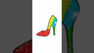 DIY glitter princess rainbow high heels shoes easy kids art kids glitter heels shoes [upl. by Ellenod426]