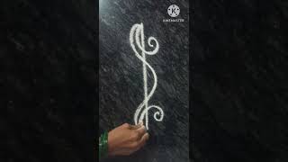 side designs 🌺 muggulu easy rangoli [upl. by Anceline]