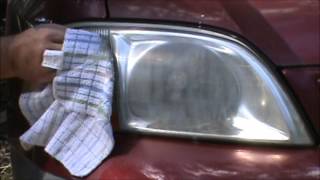 Headlight Restoration  Cleaning Headlights on a 1999 Ford Windstar with Headlight Cleaner [upl. by Aynek]