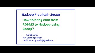 Hadoop Practicals  How to bring data from Mysql to to HDFS using Sqoop [upl. by Merari206]