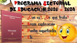 Programa Sectorial de Educación 2020  2024 [upl. by Valdes78]