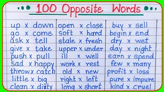 100 opposite words opposite words in English opposite words 100100 opposite words in English [upl. by Ernald]