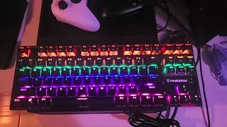 Punkston TK87 Mechanical Gaming Keyboard RGB Rainbow LED Backlit TKL 87 Keys AntiGhosting PC Game [upl. by Aramoix]