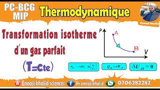 transformation isotherme travail chaleur et variation de lénergie interne [upl. by Eyeleen]