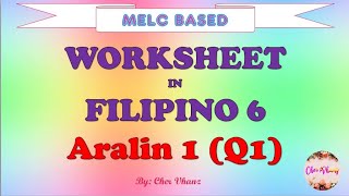 Filipino 6  Aralin 1 Quarter 1 Worksheet [upl. by Enois]