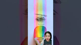 WARNA PELANGI rainbow art paintbrush paintingrainbows satisfying drawing reaction [upl. by Nnaes839]