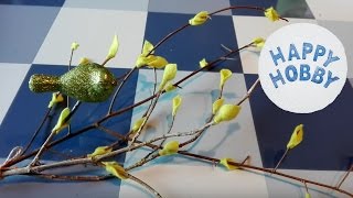 Sprießender Frühlingszweig Zweig mit Knospen basteln Frühlingsdeko DIY [upl. by Burdett]