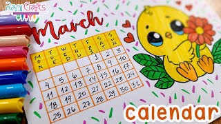 DIY  MARCH Calendar  Bullet journal decoration organization ideas [upl. by Siobhan]