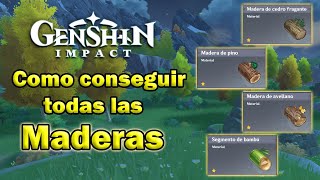 🌳 COMO CONSEGUIR TODAS LAS MADERAS  15   GENSHIN IMPACT [upl. by Monti]