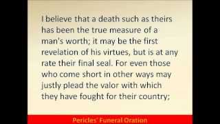 Pericles Funeral Oration  Hear and Read the Full Text  Athens Greece [upl. by Anoblav]