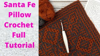 Sante Fe Pillow Interlocking Crochet Pattern Video Tutorial [upl. by Nabala]