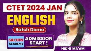 CTET 2024 Batch ENGLISH Demo Class by Sachin Academy live 3pm [upl. by Glovsky440]