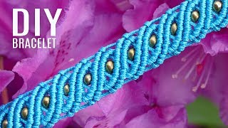 DIY Wavy Macramé Bracelet with Beads  Easy Crafts [upl. by Pippy]