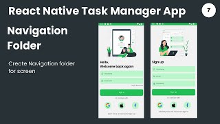 React Native Task Manager App Add Navigation Folder  Download Free Code [upl. by Aihsemaj]