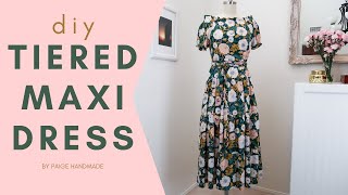 DIY Tiered Maxi DRESS  No Pattern Sewing Tutorial [upl. by Renaldo]