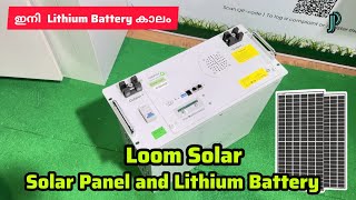 Loom Solar Panel and Lithium Battery Malayalam  Off grid and On grid solar system for Homes [upl. by Nuahc173]