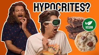 Rhett and Link Know Literally Nothing About Veganism  Vegan reacts to vegan food taste test [upl. by Wesley]