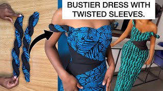 How to Sew this Stylish Bustier Dress with Twisted Sleeves [upl. by Laina788]