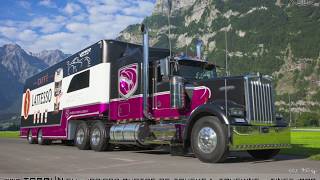 Kenworth W900L passing Brünig Pass in Switzerland DashCam [upl. by Berhley]