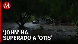 Huracán John ha dejado tres veces más lluvia que Otis en Acapulco según el SMN [upl. by Tiffani]