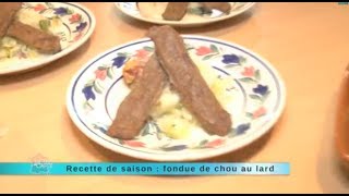 Recette de saison  fondue de chou au lard [upl. by Aniwde]