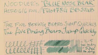 Ink Review Noodlers Blue Nose Bear Ink [upl. by Eillor]