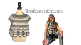 Crochet Peplum top  Tutorial [upl. by Anolla624]