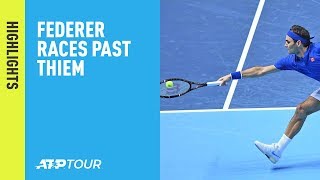 Highlights Federer Races Past Thiem At The 2018 Nitto ATP Finals [upl. by Anyrak]