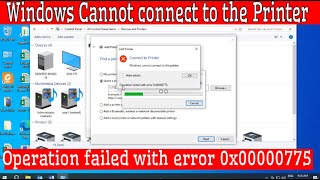 Share Printer Not Connecting Operation Failed With Error 0x00000775 Windows 10 amp 11 [upl. by Lisette]