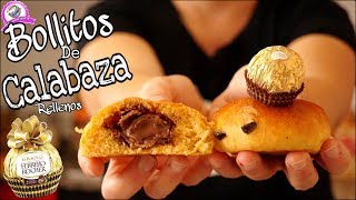 PAN DE CALABAZA BOLLITOS RELLENOS DE CHOCOLATE UN PANECILLOS FÁCILES Y RICOS Nati recetas caseras [upl. by Saixela145]