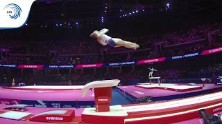 Claire PONTLEVOY FRA  2018 Artistic Gymnastics Europeans junior qualification vault [upl. by Mel539]