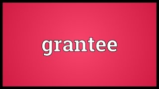 Grantee Meaning [upl. by Etta]