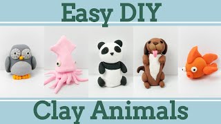 Easy Clay Animals for Beginners 6│5 in 1 Polymer Clay Tutorial [upl. by Ralli]