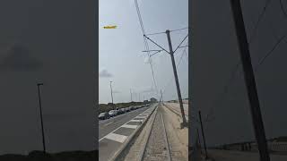 Kusttram ride Zeedijk Ostend Fahrt auf dem Seedeich mit der De Lijn Küstenstrassenbahn shorts [upl. by Byram]