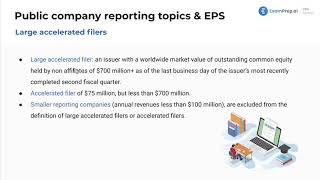 Accelerated and Large Accelerated Filers  FAR Exam Prep [upl. by Yssirc648]