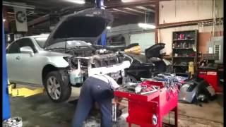 Lexus ES350 2007 removing enginetransmission [upl. by Haelem]