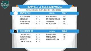 Rowville CC v Eildon Park CC [upl. by Enoval]