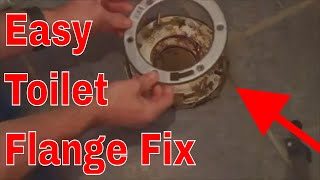 Fix a Broken Toilet Flange From the Top Easy DIY [upl. by Eelarual500]