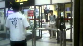 Cam 110614 WooJung Couple  Arrived to Malaysia  Kuantan Airport 1 [upl. by Annahgiel]