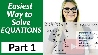 Solving Equations for Beginners  Part 1  One Step Equations Two Step Equations [upl. by Ahsimek]