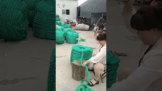 Cut Thick Rope Then Split Into Silk Thread For Remaking Rope Used For Farming Laminaria Kelp [upl. by Anelis]